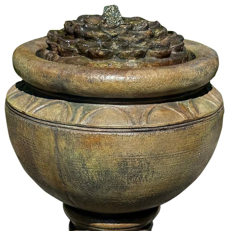 Image 2 Henri Studio 37" High Dahlia Tall Patio Bubbler Fountain more views