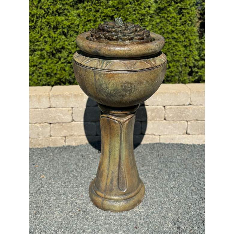 Image 3 Henri Studio 37" High Dahlia Tall Patio Bubbler Fountain more views