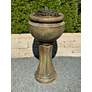 3_Henri Studio 37" High Dahlia Tall Patio Bubbler Fountain more views