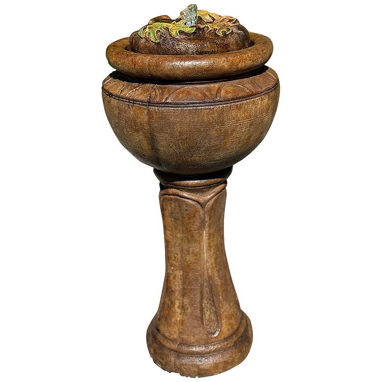 Image 1 Henri Studio 37" High Relic Hi-Tone Maple Leaf Patio Bubbler Fountain