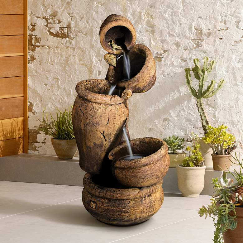 Image 1 Henri Studio 42" High Relic Unique Balancing Act Fountain