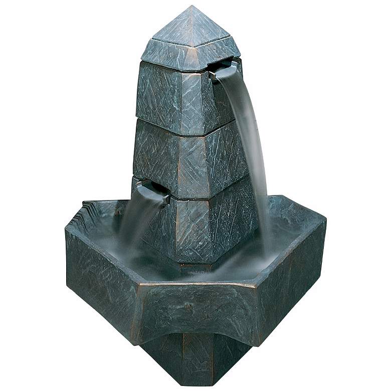 Image 1 Henri Studio 49"H Abstract Obelisk Bronze Patina Fountain