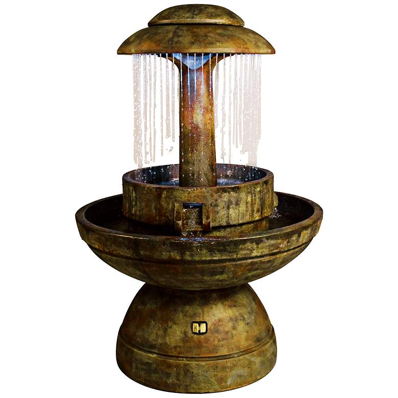 Image 1 Henri Studio 60" High Relic Nebbia Ring of Diamonds Fountain