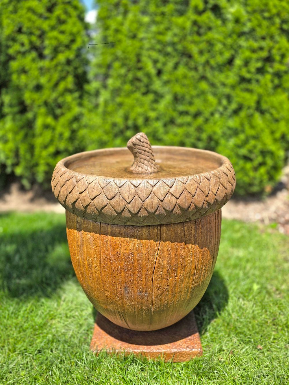 Henri Studio Acorn 26" High Relic Hi-tone Outdoor Bird Bath - Made to Order