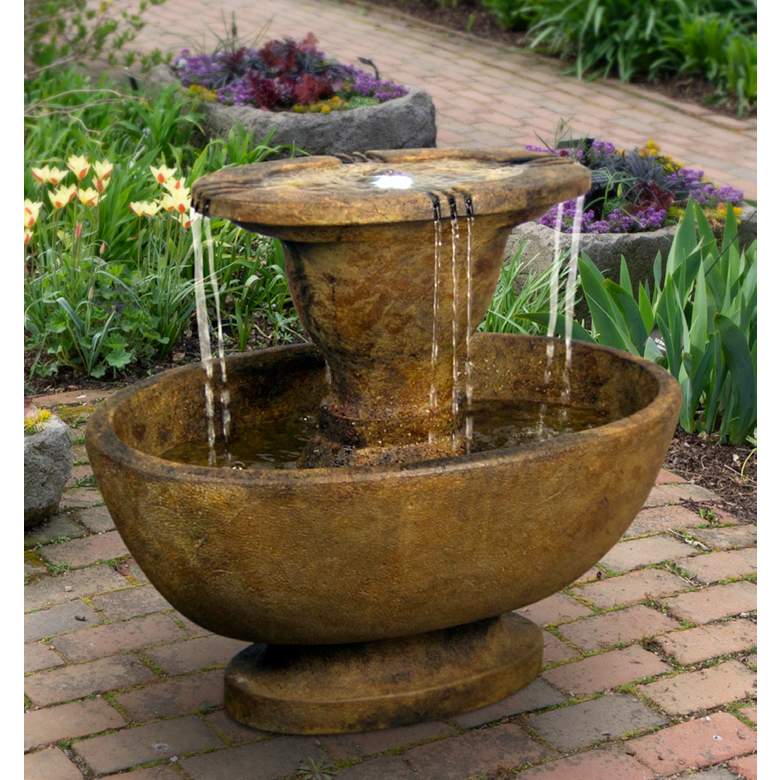 Image 1 Henri Studio Alfresco 24"H Relic Lava LED Outdoor Fountain