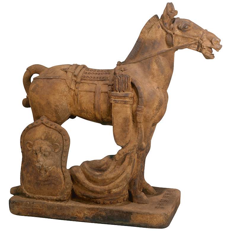 Image 1 Henri Studio Ancient Cavalry Horse 29 1/2 inchH Garden Accent