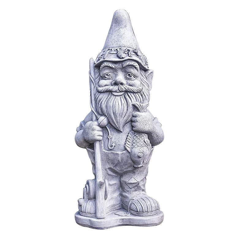 Image 2 Henri Studio Angler 21" High Trevia Graystone Garden Gnome