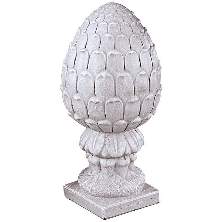 Image 1 Henri Studio Artichoke 21 inchH Ivory Cast Stone Garden Accent