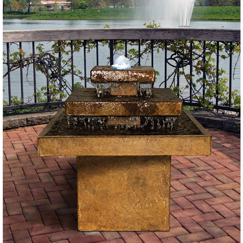 Image 1 Henri Studio Aspen 29" High Relic Lava LED Outdoor Fountain