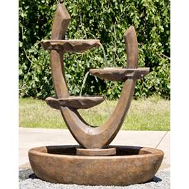 Image1 of Henri Studio Aspire 53" High Tiered Garden Fountain with LED Light