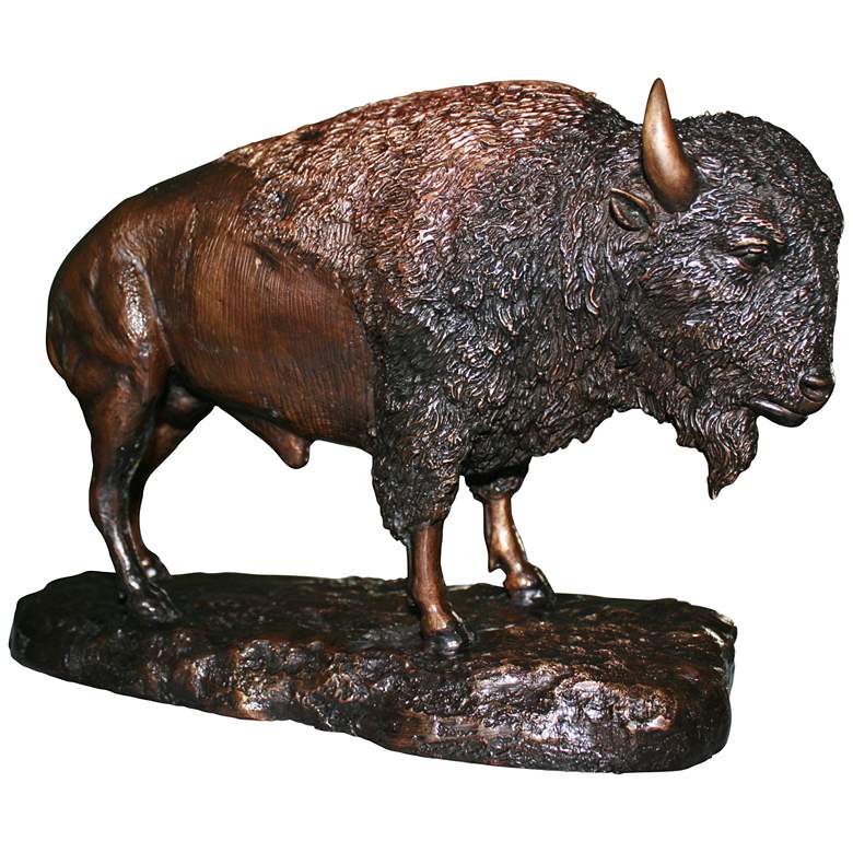 Image 1 Henri Studio Buffalo 12 inch Wide Bronze Desktop Sculpture