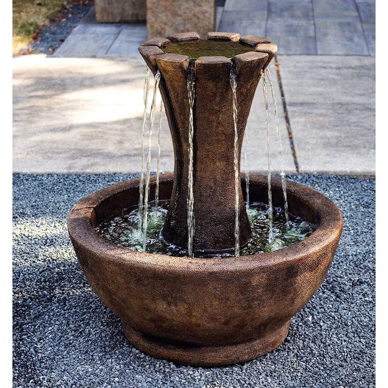 Image 1 Henri Studio Castille 32 inchH Relic Lava LED Outdoor Fountain