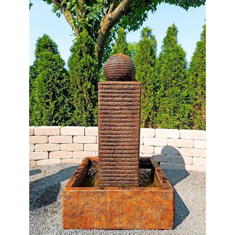 Image 1 Henri Studio Citadel 46"H Relic Lava Outdoor LED Fountain
