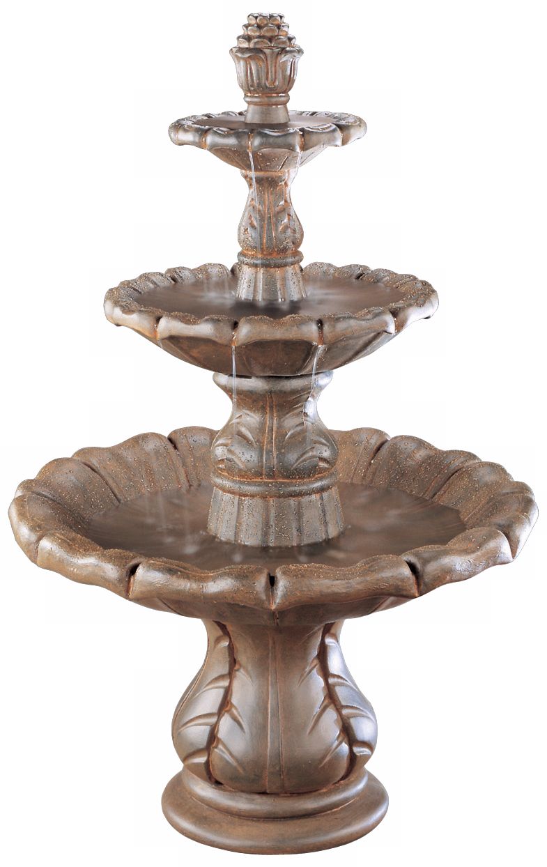 Image 2 Henri Studio Classical Finial 55" Aged Iron Garden Fountain Made to Order