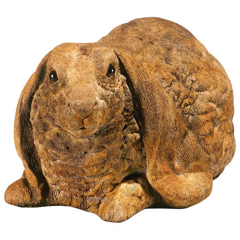 Image 1 Henri Studio Crouched Rabbit 10 inch Wide Garden Accent