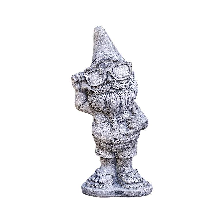 Image 2 Henri Studio Dude 21" High Trevia Graystone Garden Gnome