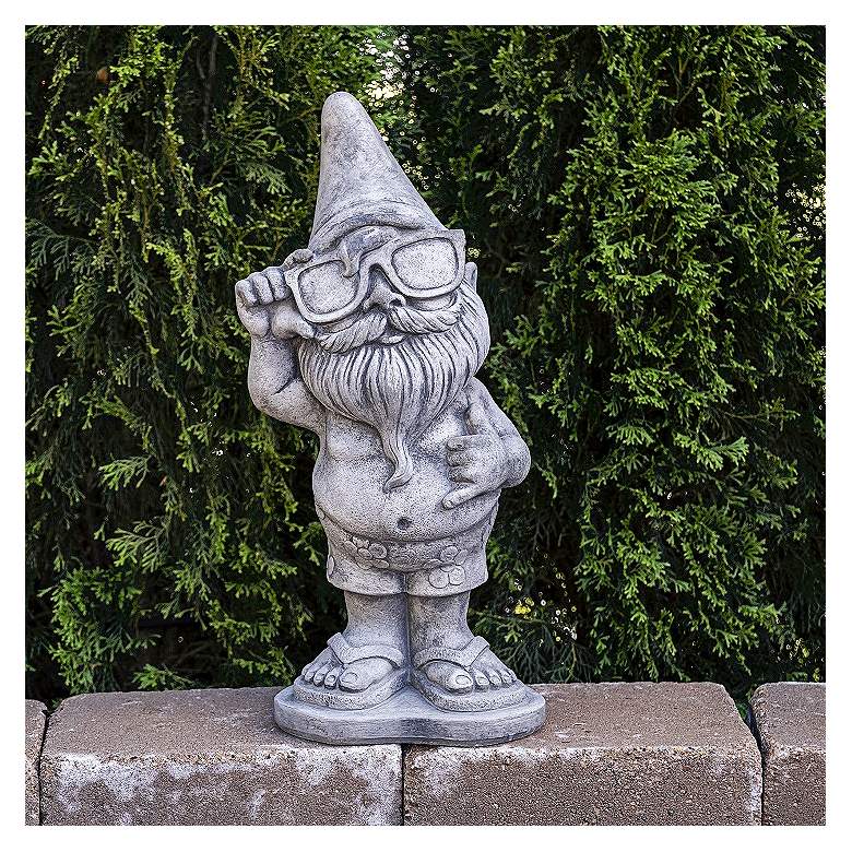 Image 1 Henri Studio Dude 21" High Trevia Graystone Garden Gnome