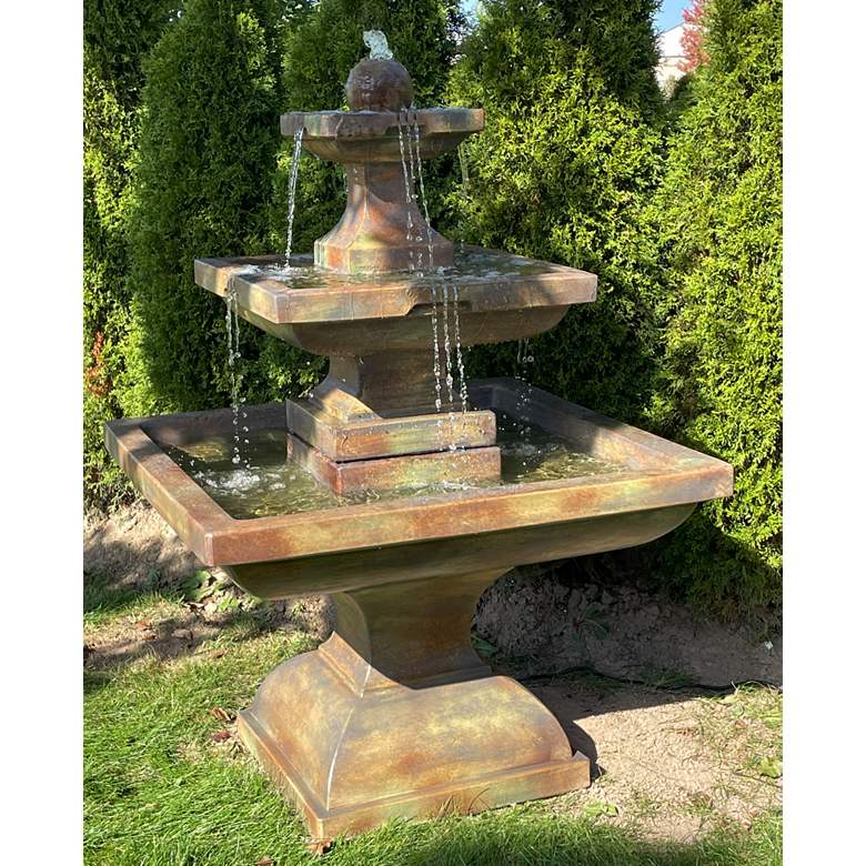 Image 1 Henri Studio Equinox 55" High Large Rustic Outdoor Fountain