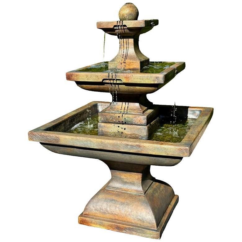 Image 1 Henri Studio Equinox 55 inch High Large Rustic Outdoor Fountain