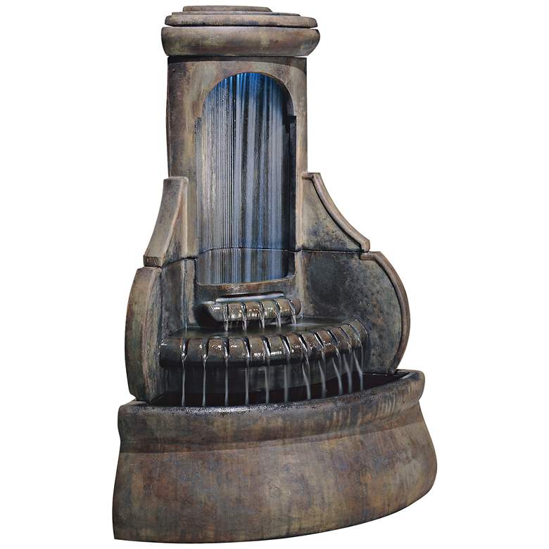 Image 1 Henri Studio Falling Diamonds 61 1/2"H Relic Nebbia LED Fountain