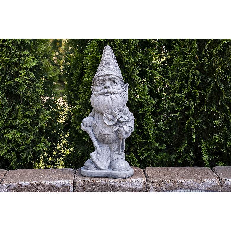 Image 5 Henri Studio Gardener 21" High Trevia Graystone Garden Gnome more views