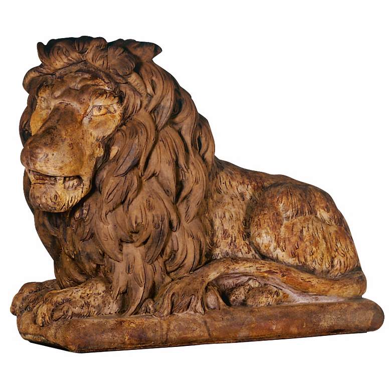Image 1 Henri Studio Grand Lion Facing Left 39 inchW Garden Sculpture