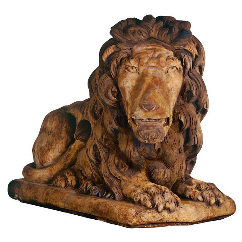Image 1 Henri Studio Grand Lion Facing Right 39 inchW Garden Sculpture