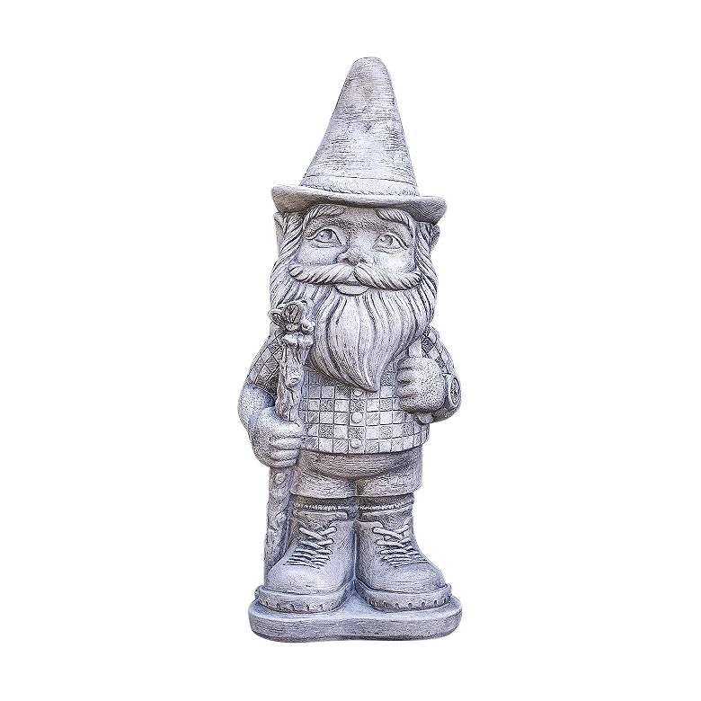 Image 2 Henri Studio Hiker 21 inch High Trevia Graystone Garden Gnome