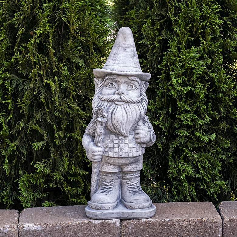 Image 1 Henri Studio Hiker 21" High Trevia Graystone Garden Gnome