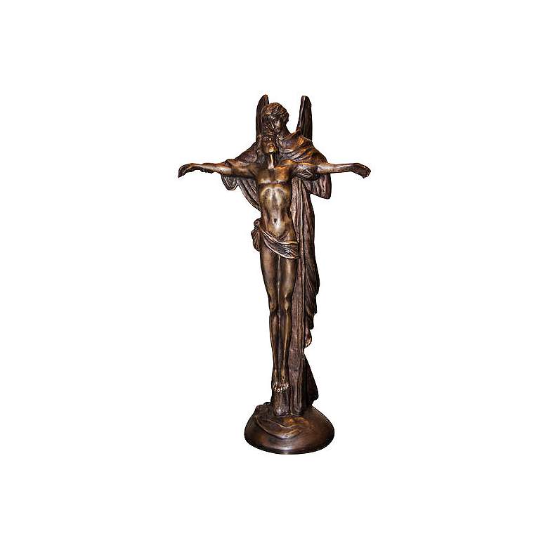 Image 1 Henri Studio Jesus' Angel 16"H Bronze Religious Statue