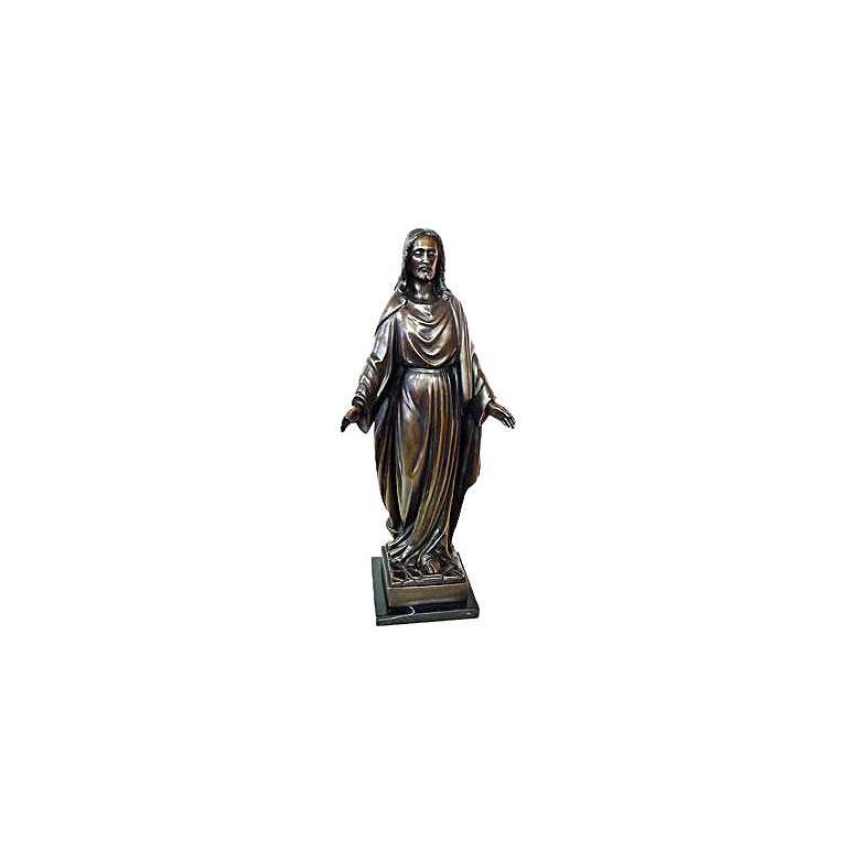 Image 1 Henri Studio Jesus Rising 16 inch High Bronze Religious Statue