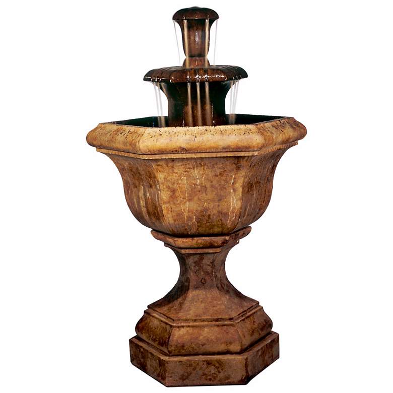 Image 1 Henri Studio Kensington 58" High Cast Stone Cascade Fountain