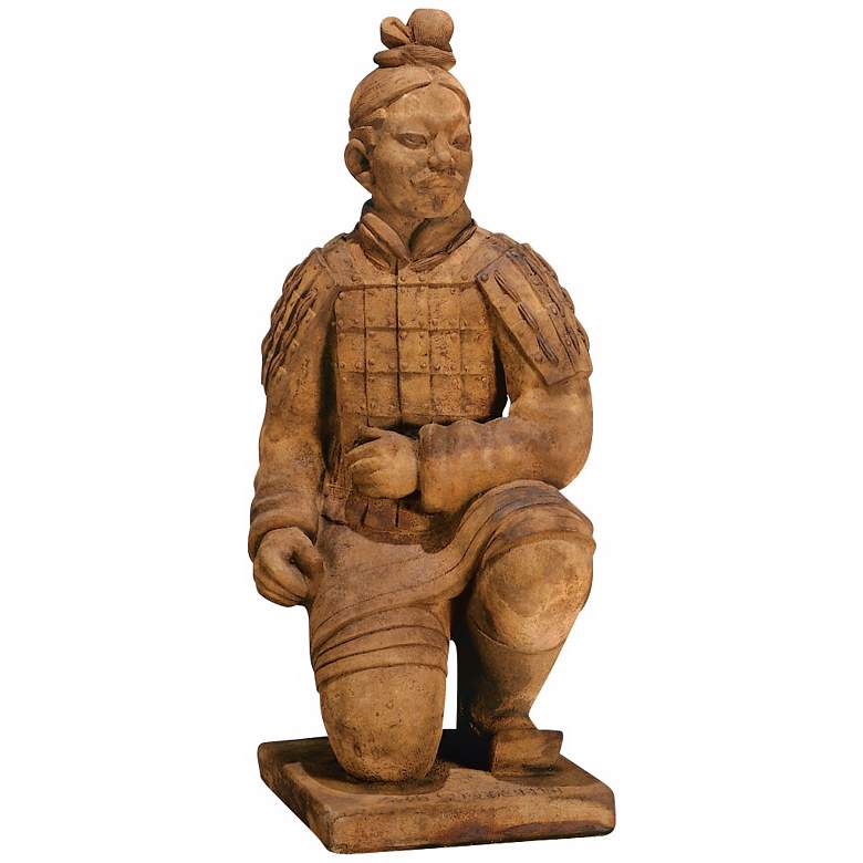 Henri Studio Kneeling Chinese Archer 31&quot; High Garden Art Statue