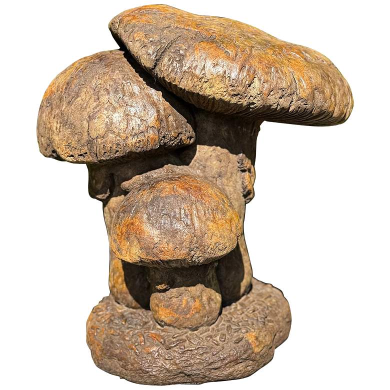 Image 1 Henri Studio Large Triple Mushroom 17" High Relic Lava Garden Accent