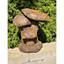 3_Henri Studio Large Triple Mushroom 17" High Relic Lava Garden Accent more views