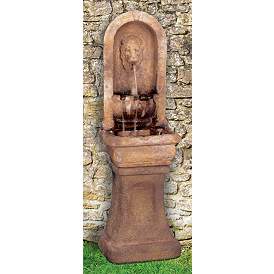 Image1 of Henri Studio Lion Alcove 65"H Gardenstone Outdoor Fountain