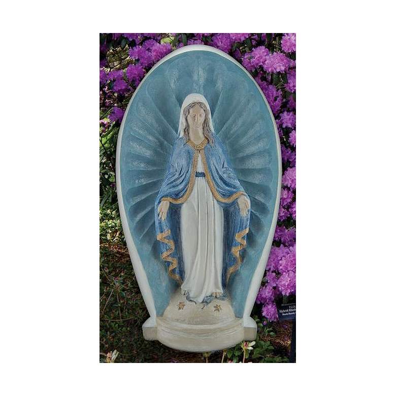 Image 1 Henri Studio Madonna in Niche 26"H Hi-Tone Outdoor Statue