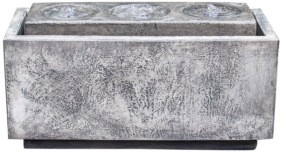 Image 2 Henri Studio Malibu 35" Graystone LED Outdoor Floor Fountain Made to Order