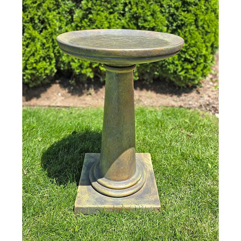 Image 1 Henri Studio Modern 28" High Relic Nebbia Bird Bath