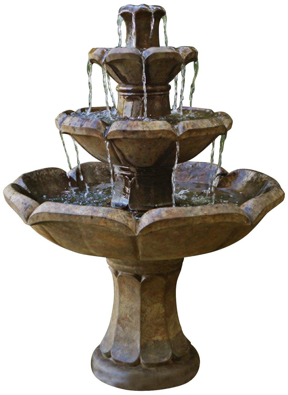 Image 2 Henri Studio Montreux 48" Relic Fumato 3-Tier Garden Fountain Made to Order