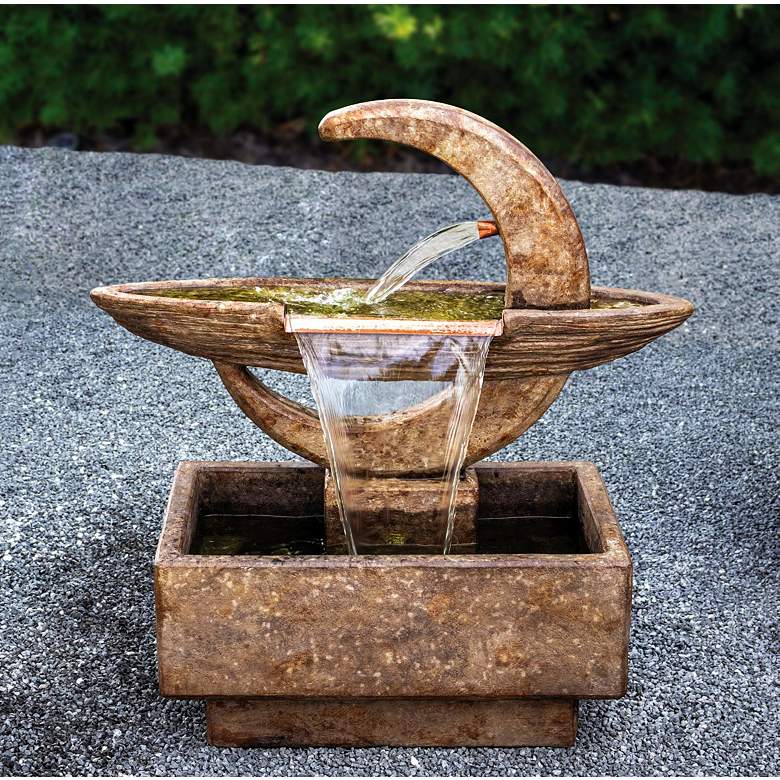 Image 1 Henri Studio Moon Dance 38"H Relic Lava LED Outdoor Fountain