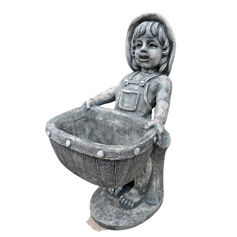 Image 1 Henri Studio Petite Girl Planter 23" High Garden Accent