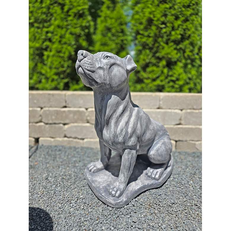 Image 1 Henri Studio Pitbull 24" High Trevia Graystone Statue