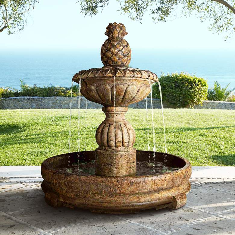 Image 1 Henri Studio Relic Lava 56" High Relic Lava Pina Cascada Fountain