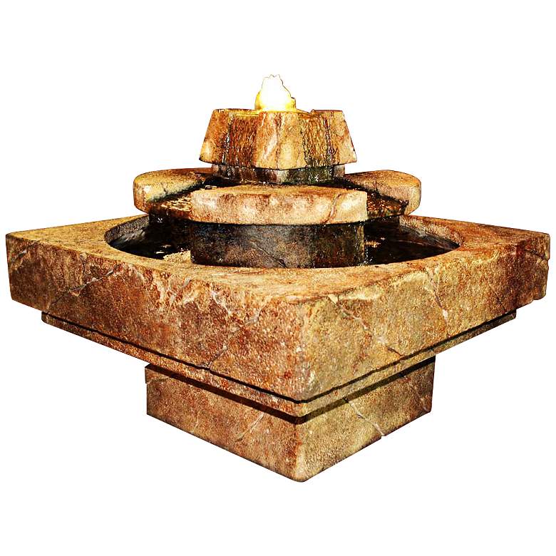 Image 1 Henri Studio Relic Lava Stone Edge Cascade Fountain