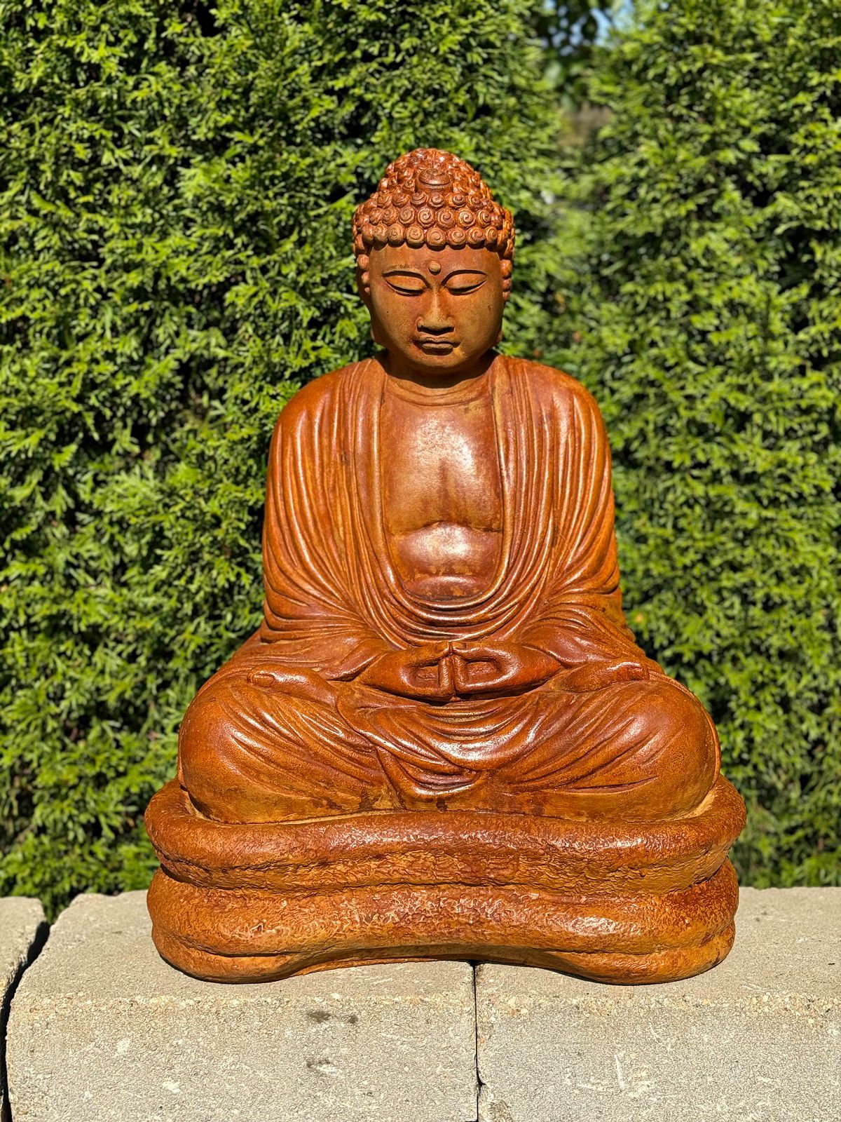 Image 3 Henri Studio Seated Buddha 22"H Relic Oak Garden Sculpture Made to Order more views