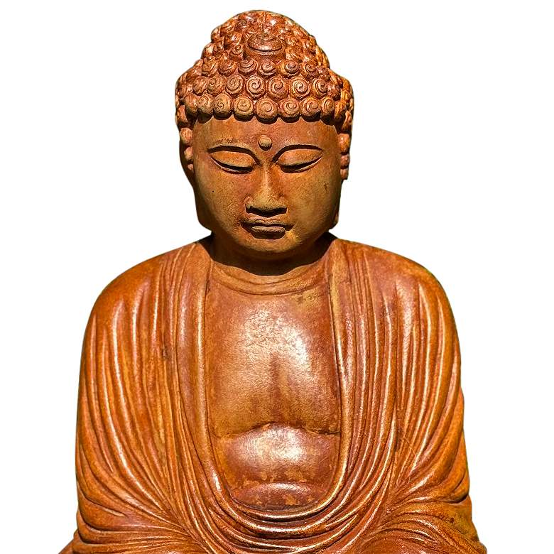 Image 2 Henri Studio Seated Buddha 22" High Relic Oak Garden Accent Sculpture more views