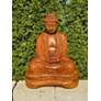 3_Henri Studio Seated Buddha 22" High Relic Oak Garden Accent Sculpture more views