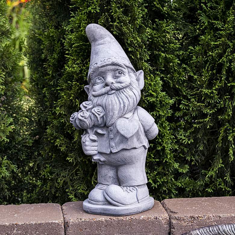 Image 1 Henri Studio Smitten 21" High Trevia Graystone Garden Gnome