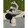 3_Henri Studio Springtime 41" High Sorrento Sandstone Outdoor Fountain more views